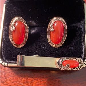 Vintage Swank Cuff Links and Tie Clio